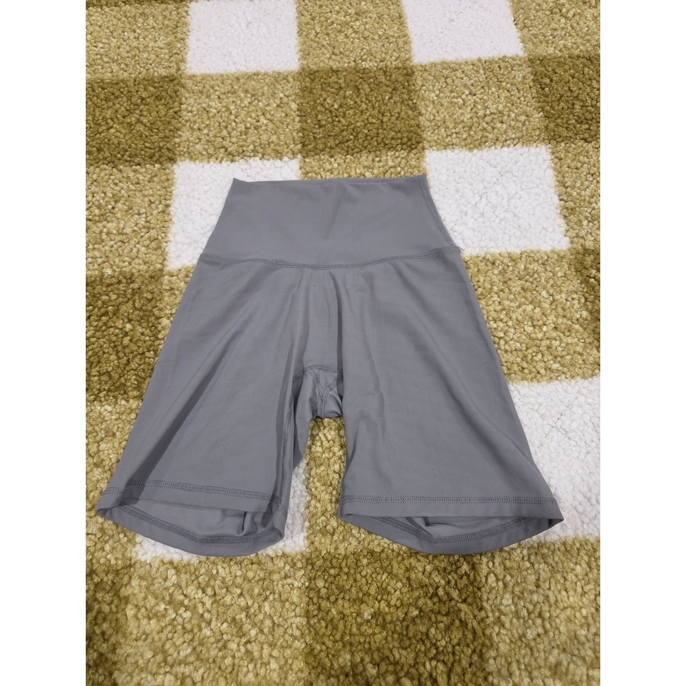 NVGTN Womens High Waisted Biker Shorts Slate Gray Athletic Gym Spandex Small